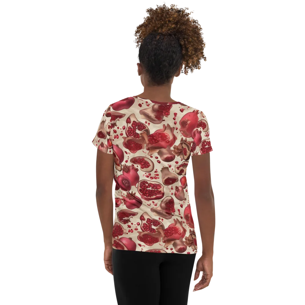 Pomegranate Atelier on Women's Athletic T-Shirt — Back
