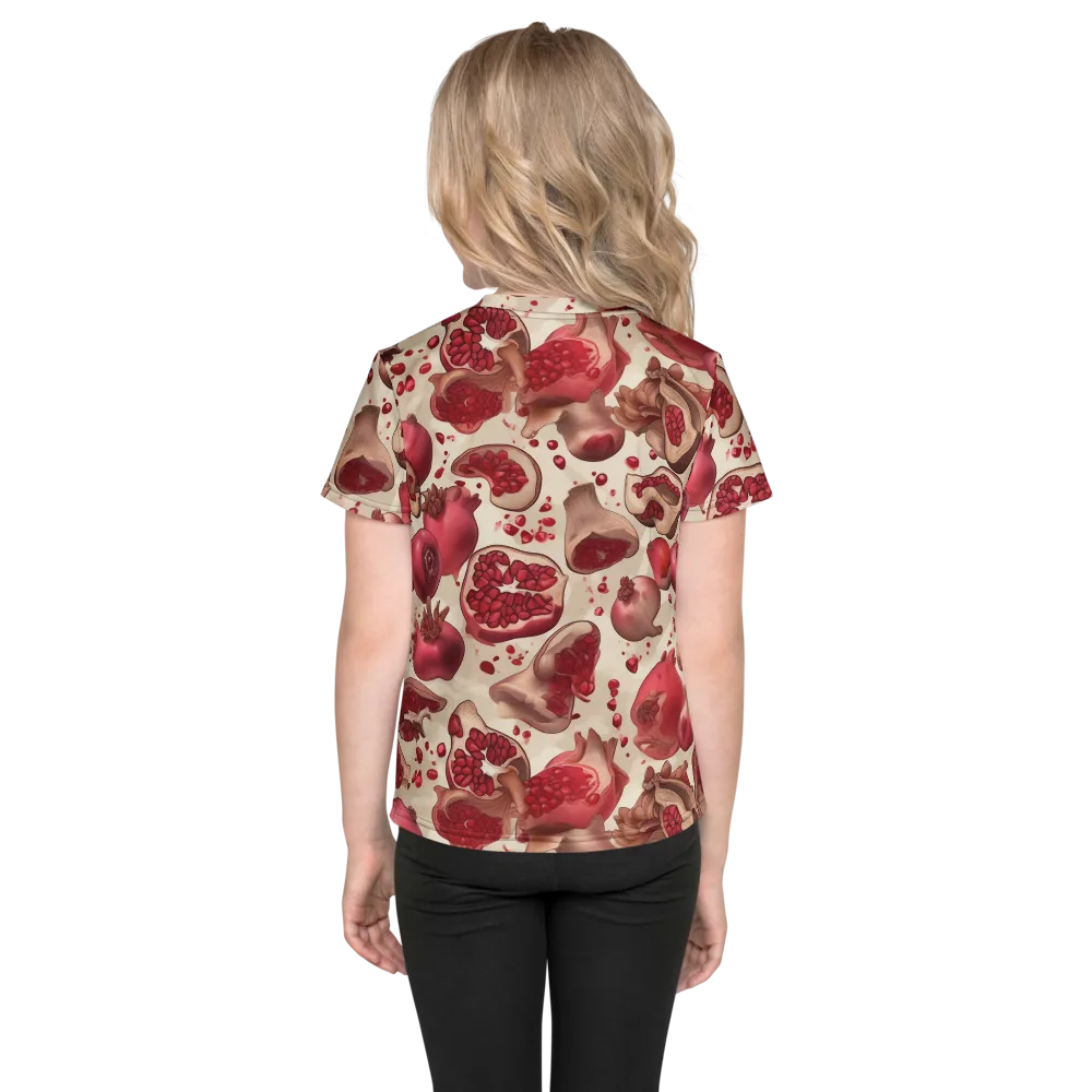 Pomegranate Atelier on Kids Crew Neck T-Shirt — Back
