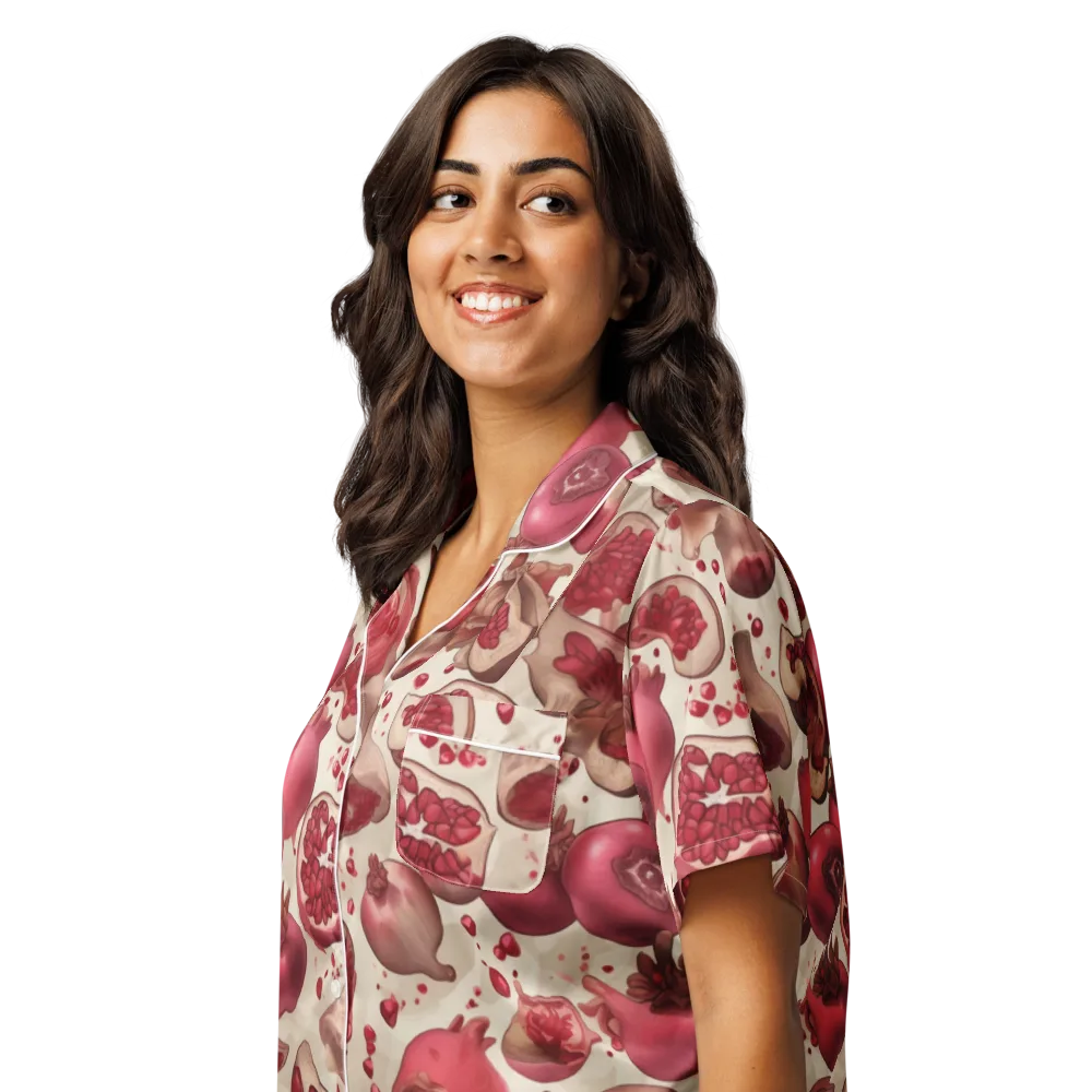 Pomegranate Atelier on Women's Short Sleeve Pajama Top — Left Front