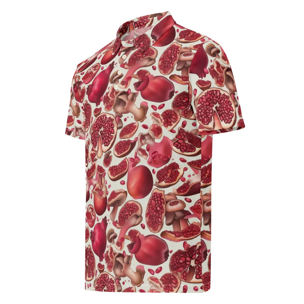 Pomegranate Parlor on Men's Slim Fit Polo Shirt — Left Front