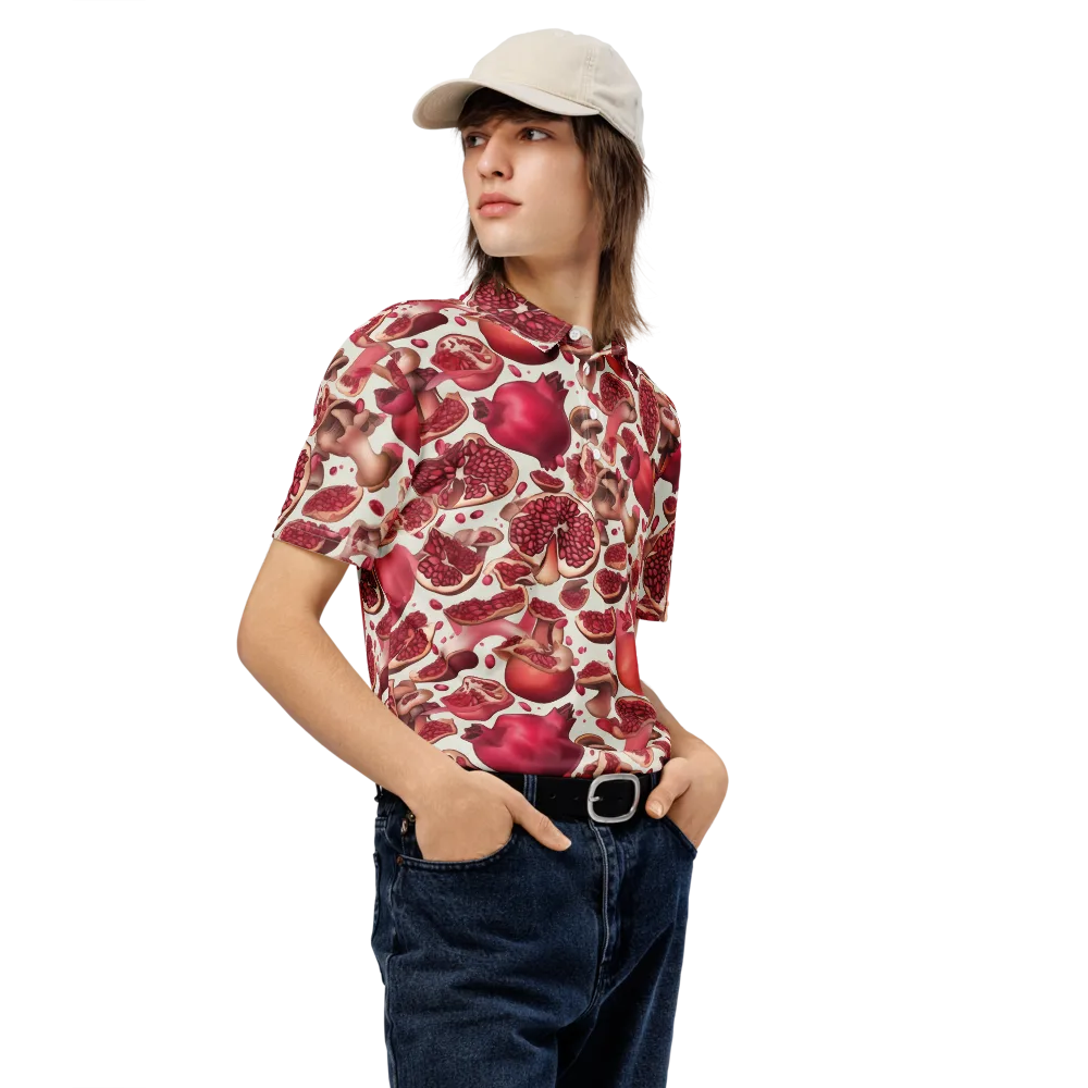 Pomegranate Parlor on Men's Slim Fit Polo Shirt — Right Front