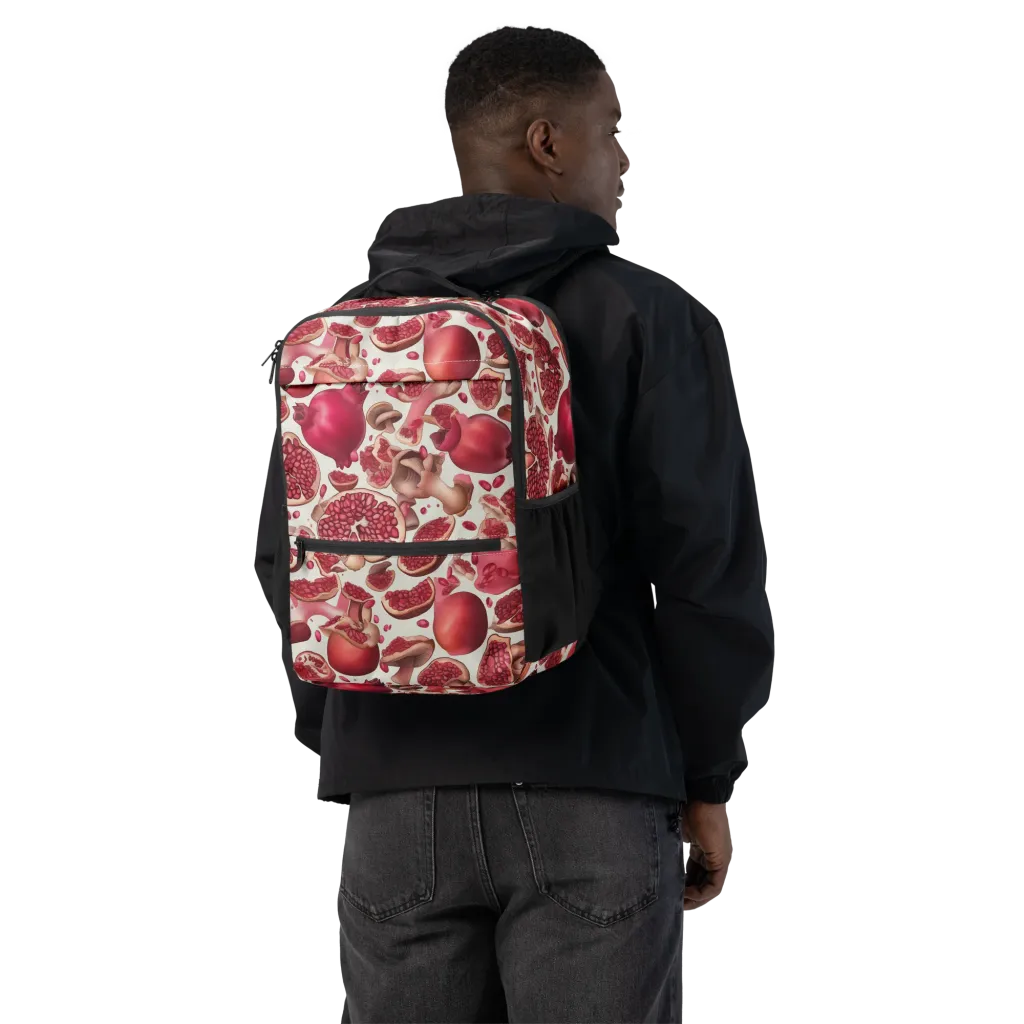 Pomegranate Parlor on Utility Backpack — Back