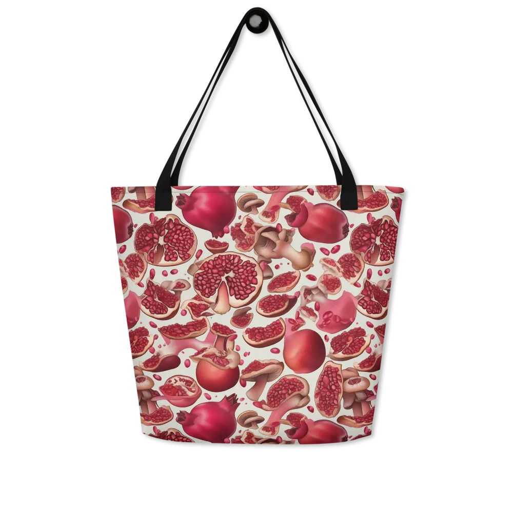 Pomegranate Parlor on Large Tote Bag W/ Pocket — Front