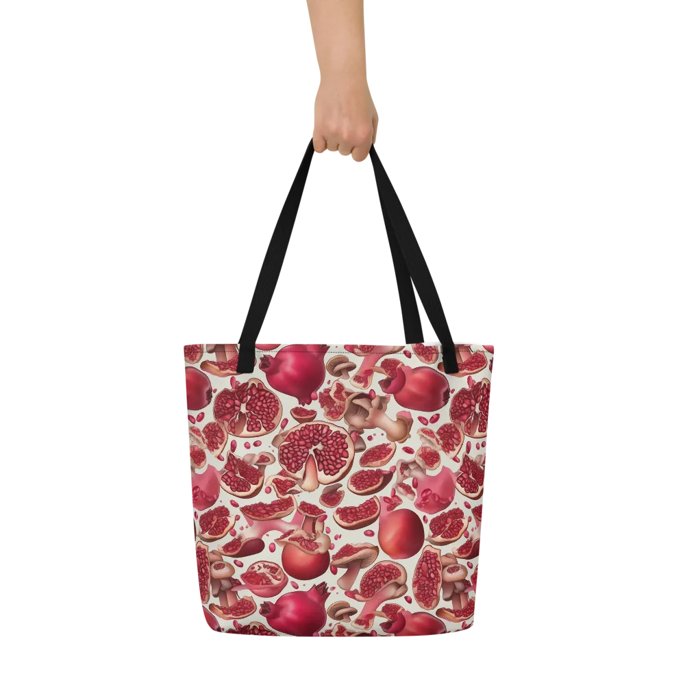 Pomegranate Parlor on Large Tote Bag W/ Pocket — Front
