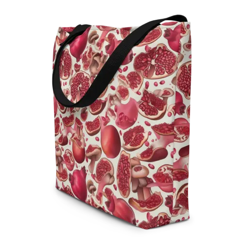 Pomegranate Parlor on a Large Tote Bag W/ Pocket