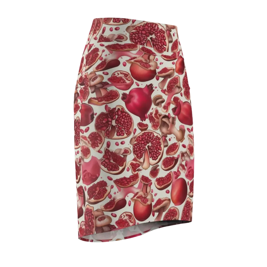 Pomegranate Parlor on Pencil Skirt — Front Side