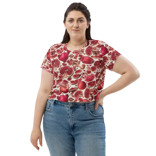 Pomegranate Parlor on a Crop Tee