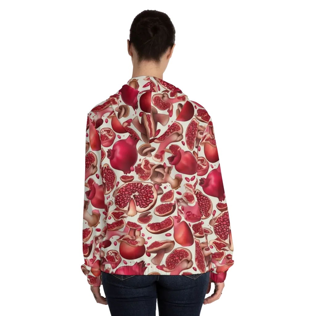 Pomegranate Parlor on Women's Full-Zip Hoodie — Back On Person
