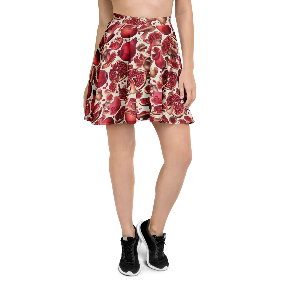 Pomegranate Parlor on Skater Skirt — Front