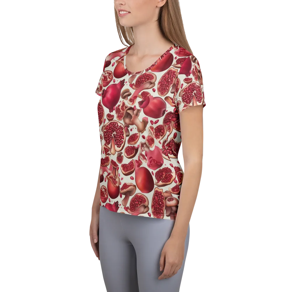 Pomegranate Parlor on Women's Athletic T-Shirt — Left