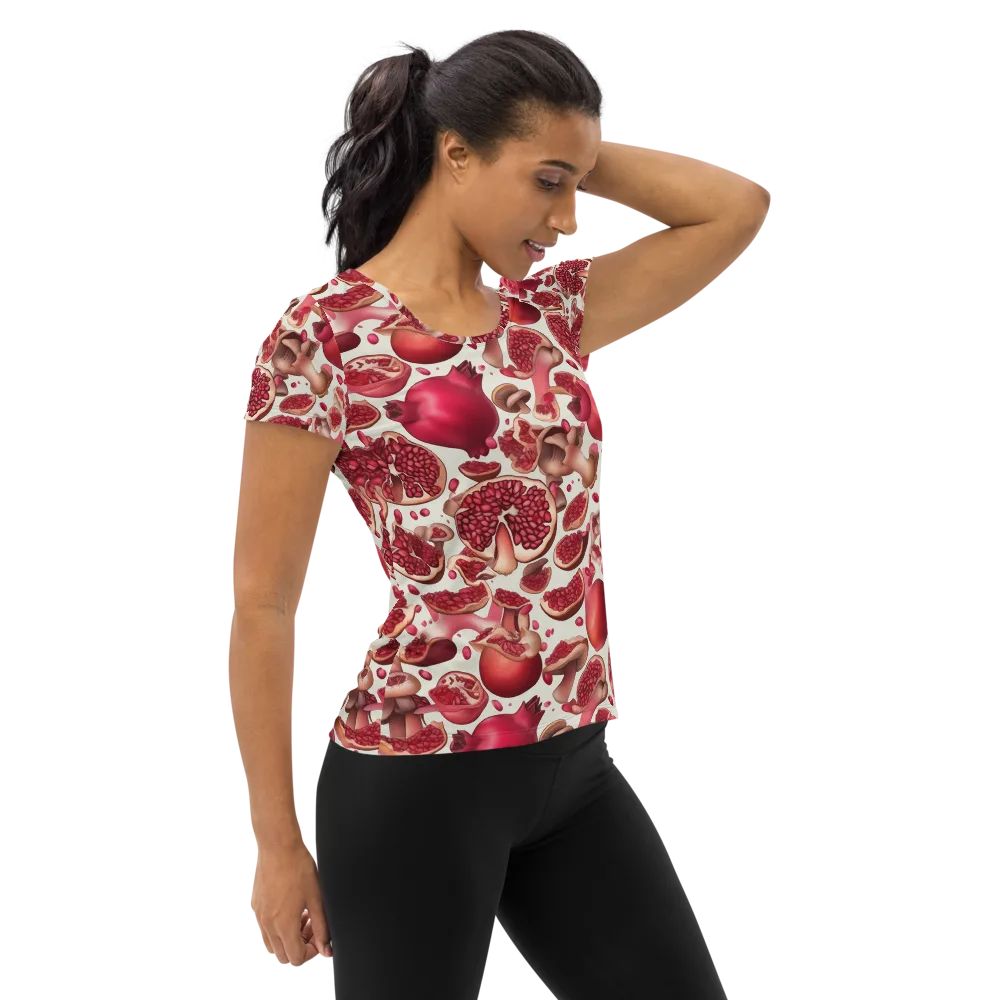 Pomegranate Parlor on Women's Athletic T-Shirt — Right