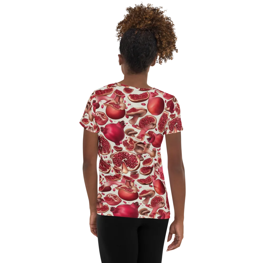 Pomegranate Parlor on Women's Athletic T-Shirt — Back