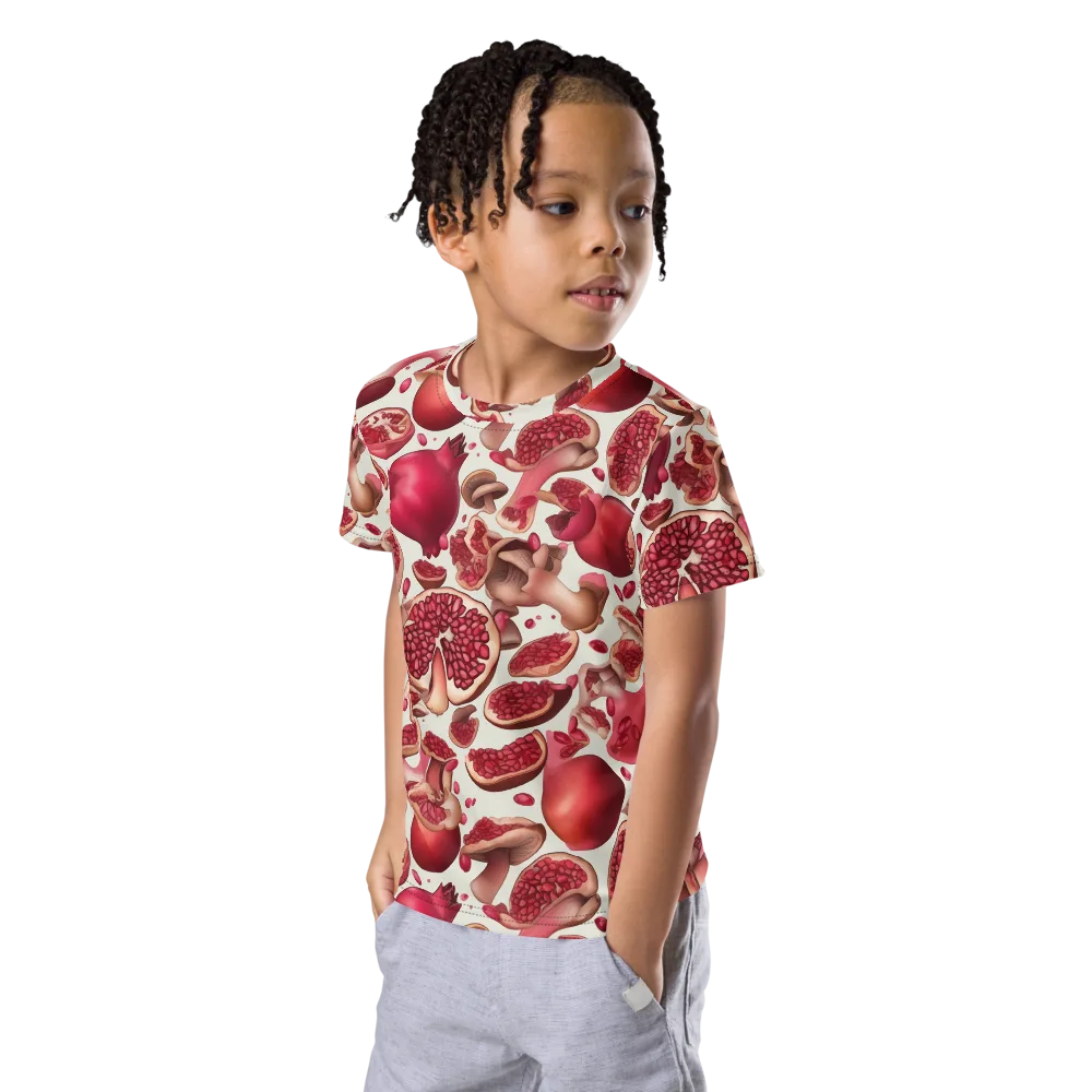 Pomegranate Parlor on Kids Crew Neck T-Shirt — Left Front