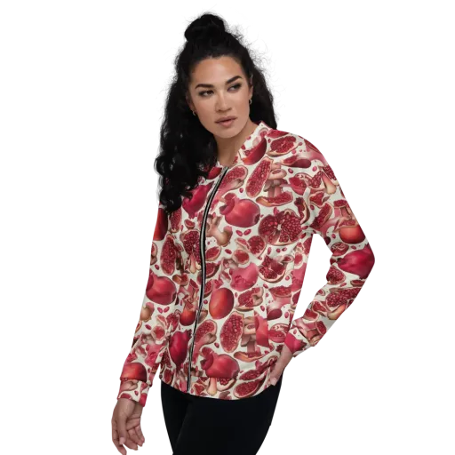 Pomegranate Parlor on a Bomber Jacket