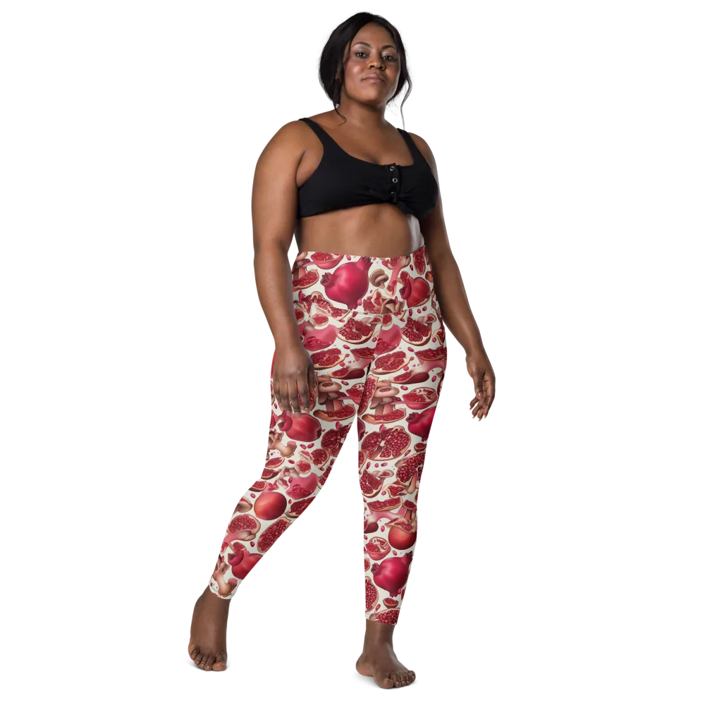 Pomegranate Parlor on Leggings with Pockets — Front