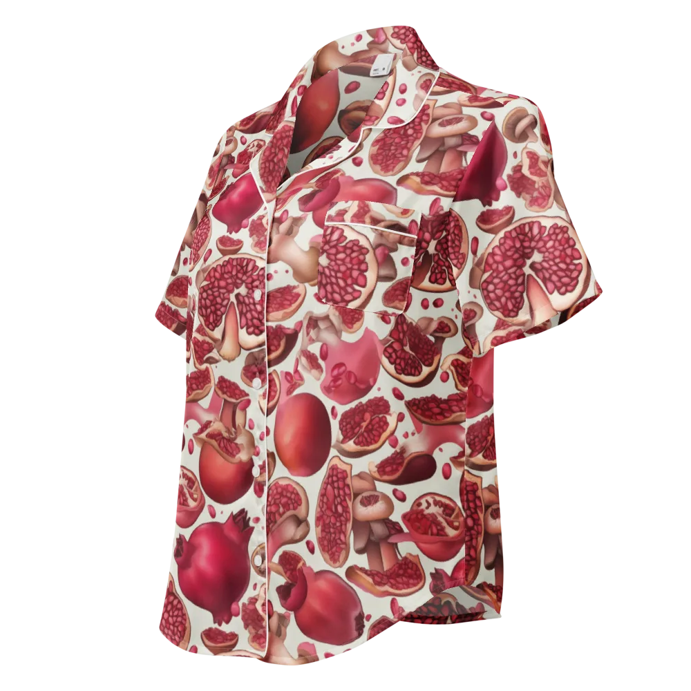 Pomegranate Parlor on Women's Short Sleeve Pajama Top — Left Front