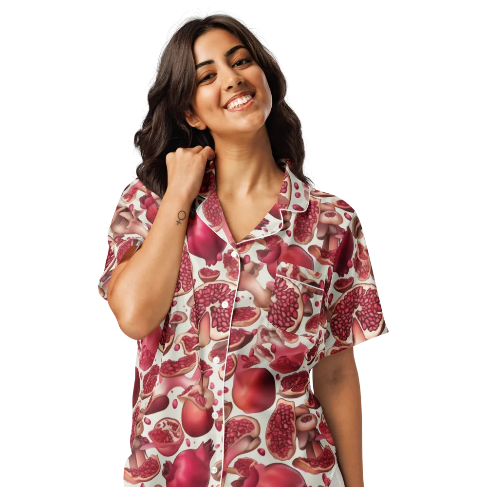 Pomegranate Parlor on Women's Short Sleeve Pajama Top — Front