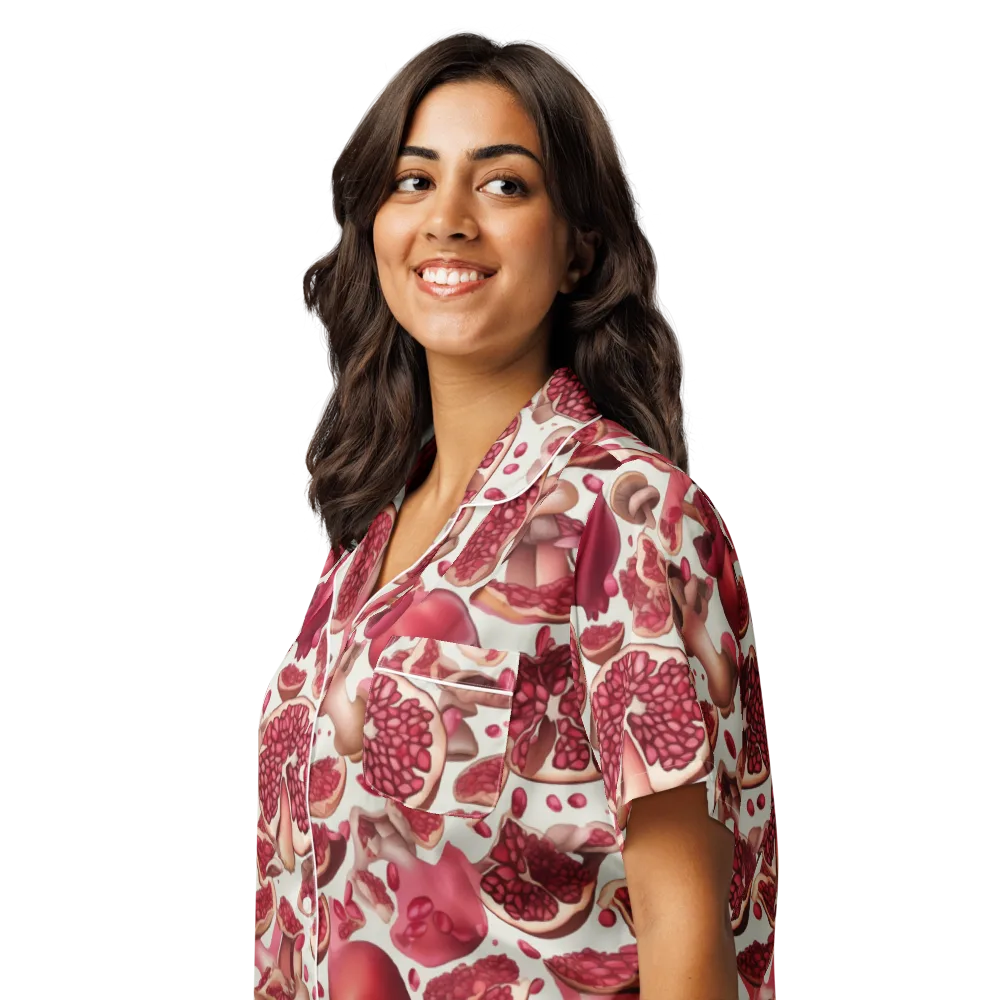 Pomegranate Parlor on Women's Short Sleeve Pajama Top — Left Front