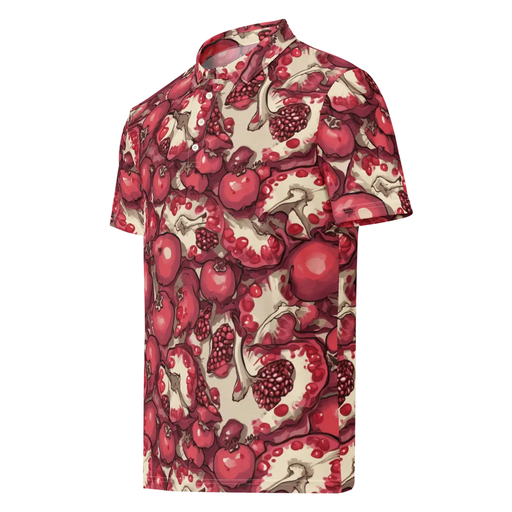 Pomegranate Rhapsody on Men's Slim Fit Polo Shirt — Left Front