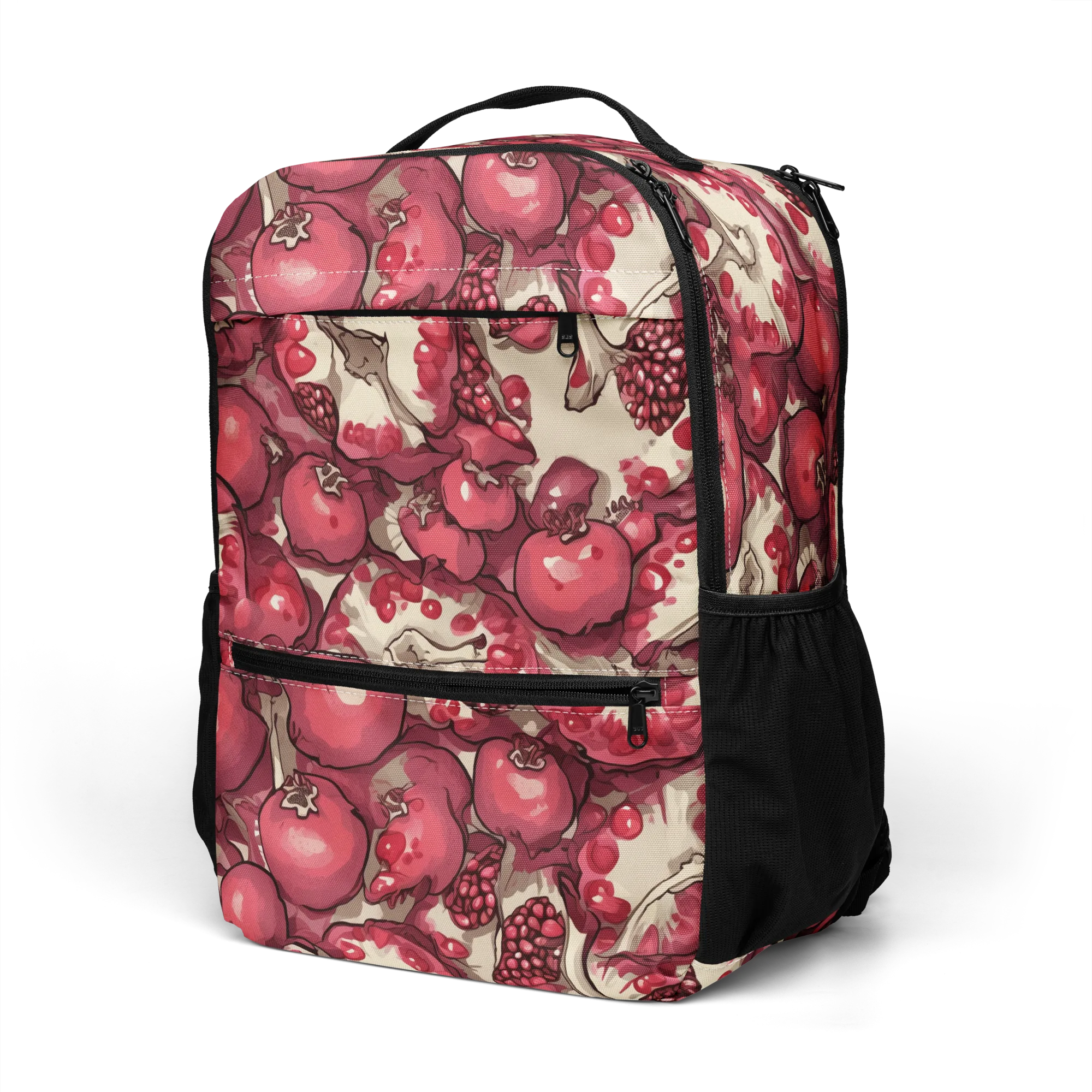 Pomegranate Rhapsody on Utility Backpack — Left Front