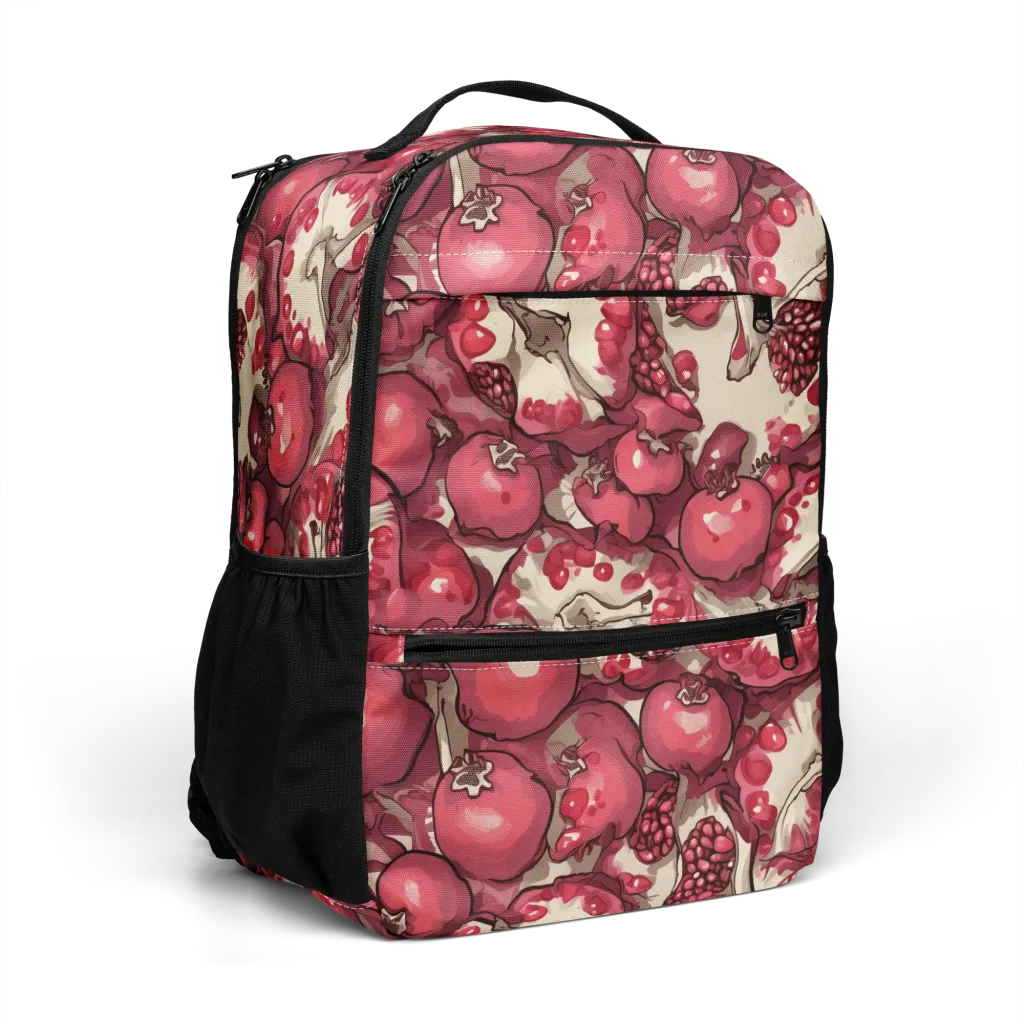 Pomegranate Rhapsody on Utility Backpack — Right Front