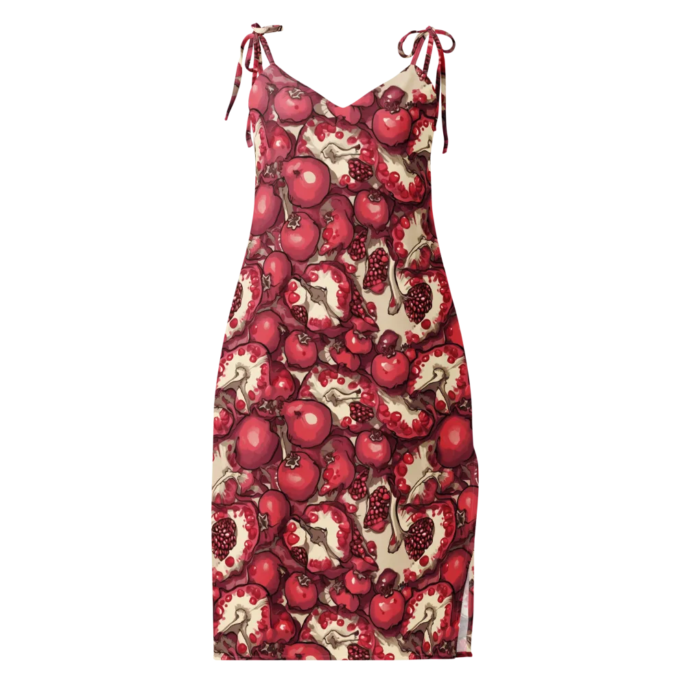 Pomegranate Rhapsody on Slip Dress — Front