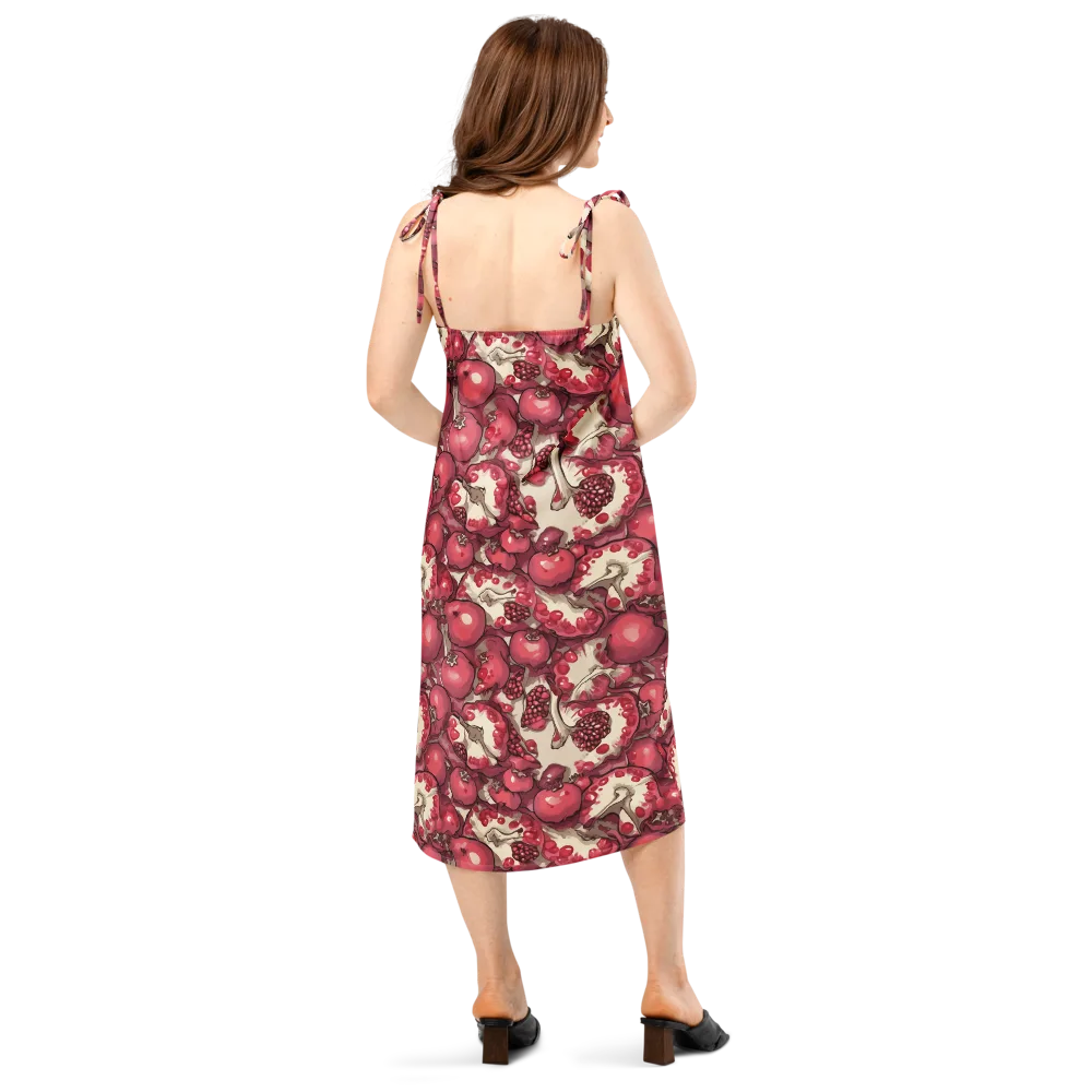 Pomegranate Rhapsody on Slip Dress — Back