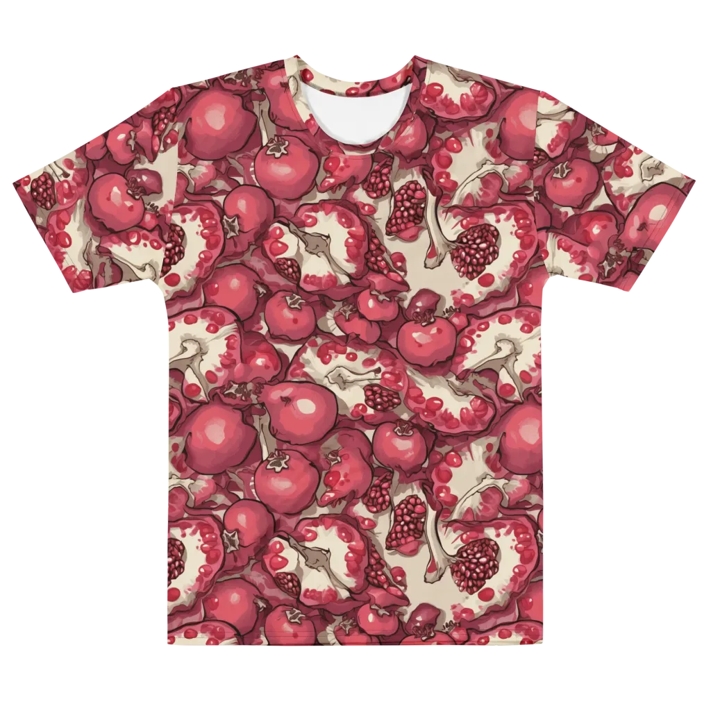 Pomegranate Rhapsody on Men's Cotton Crew Neck T-Shirt — Front