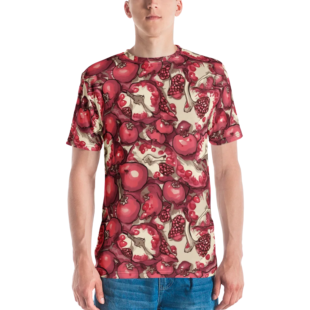 Pomegranate Rhapsody on Men's Crew Neck T-Shirt — Front