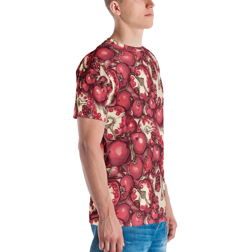 Pomegranate Rhapsody on Men's Crew Neck T-Shirt — Right