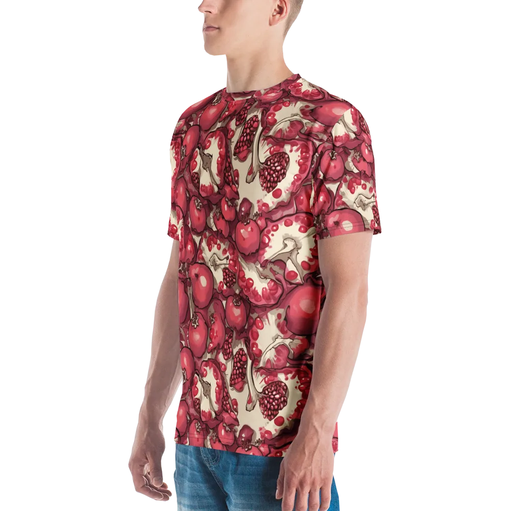 Pomegranate Rhapsody on Men's Crew Neck T-Shirt — Left