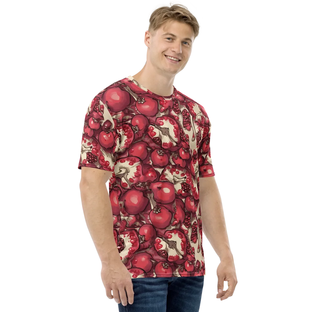 Pomegranate Rhapsody on Men's Crew Neck T-Shirt — Right
