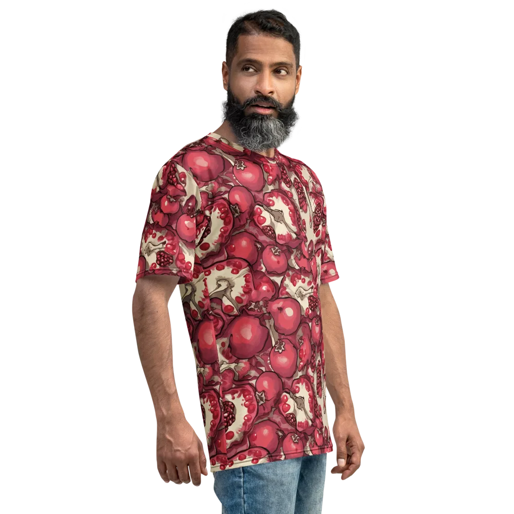 Pomegranate Rhapsody on Men's Crew Neck T-Shirt — Right