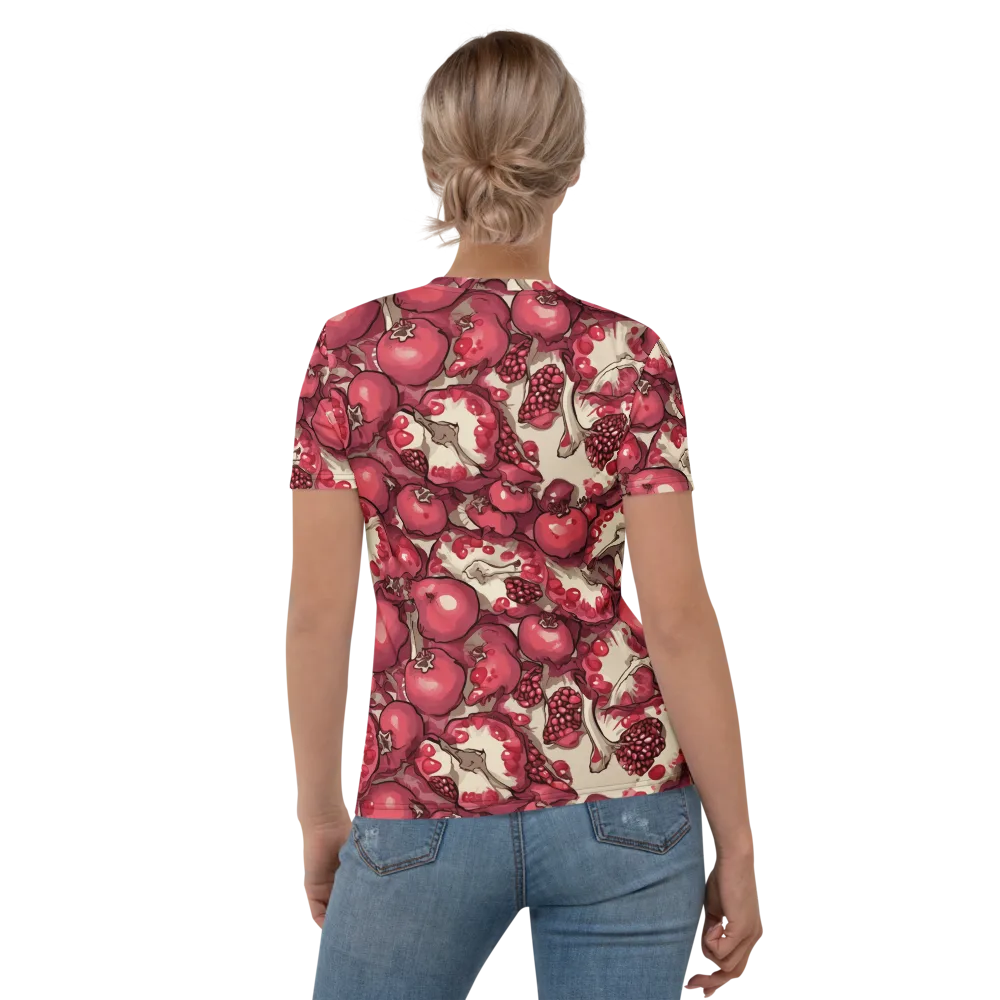 Pomegranate Rhapsody on Women's Crew Neck T-Shirt — Back
