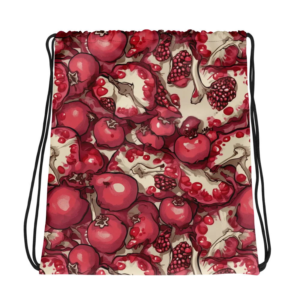 Pomegranate Rhapsody on Drawstring Bag — Photo