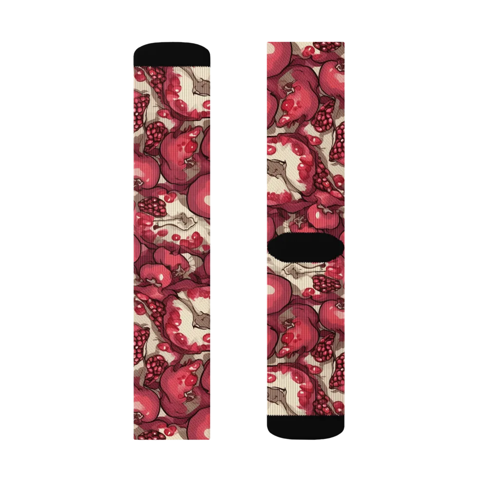 Pomegranate Rhapsody on Socks — Left Sock