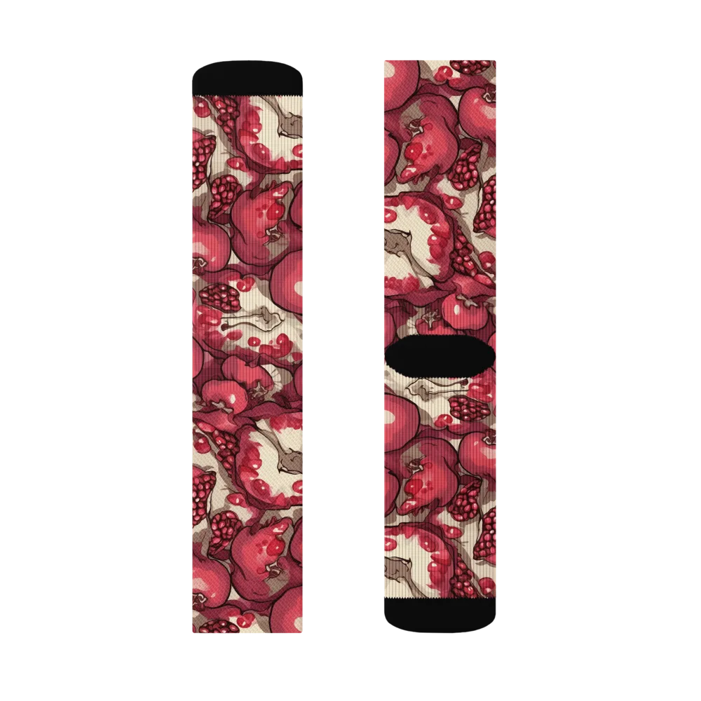 Pomegranate Rhapsody on Socks — Right Sock