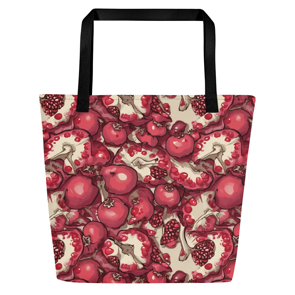Pomegranate Rhapsody on Large Tote Bag W/ Pocket — Front