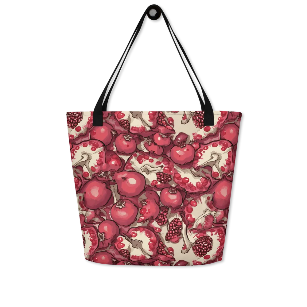 Pomegranate Rhapsody on Large Tote Bag W/ Pocket — Front