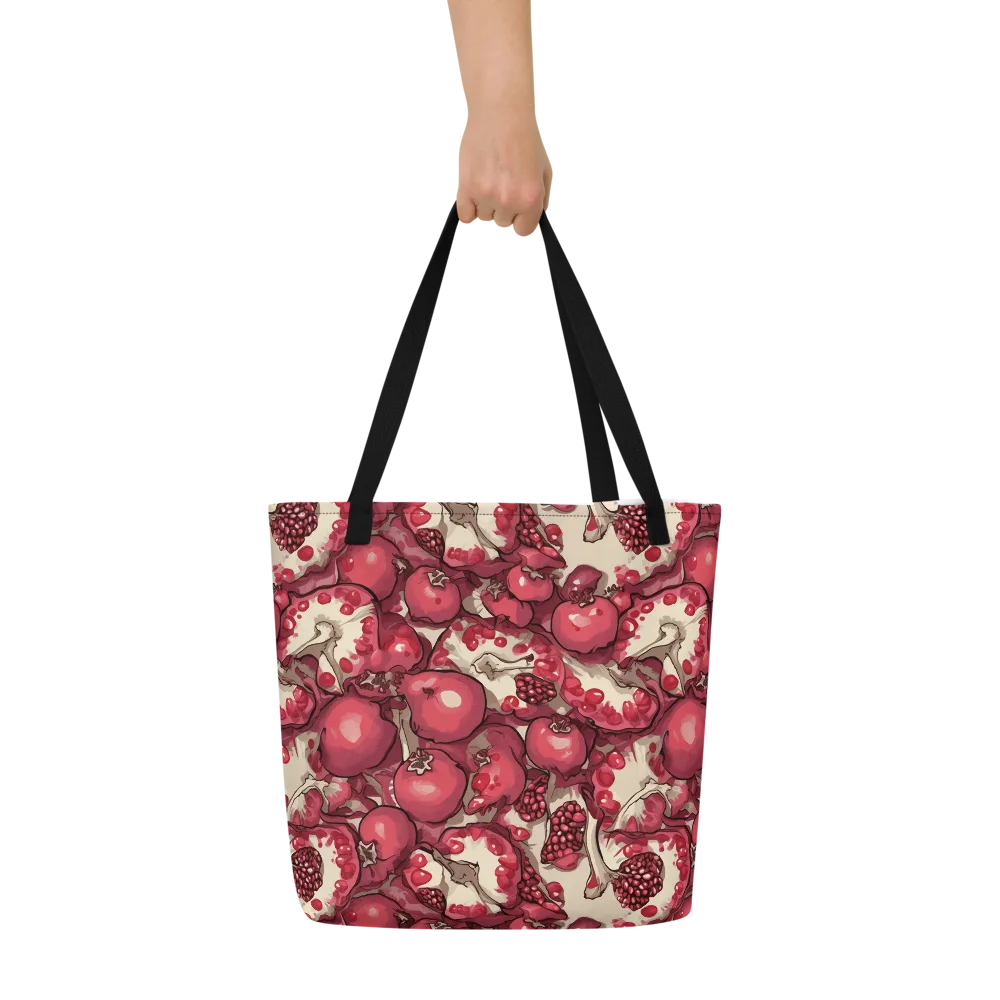 Pomegranate Rhapsody on Large Tote Bag W/ Pocket — Front