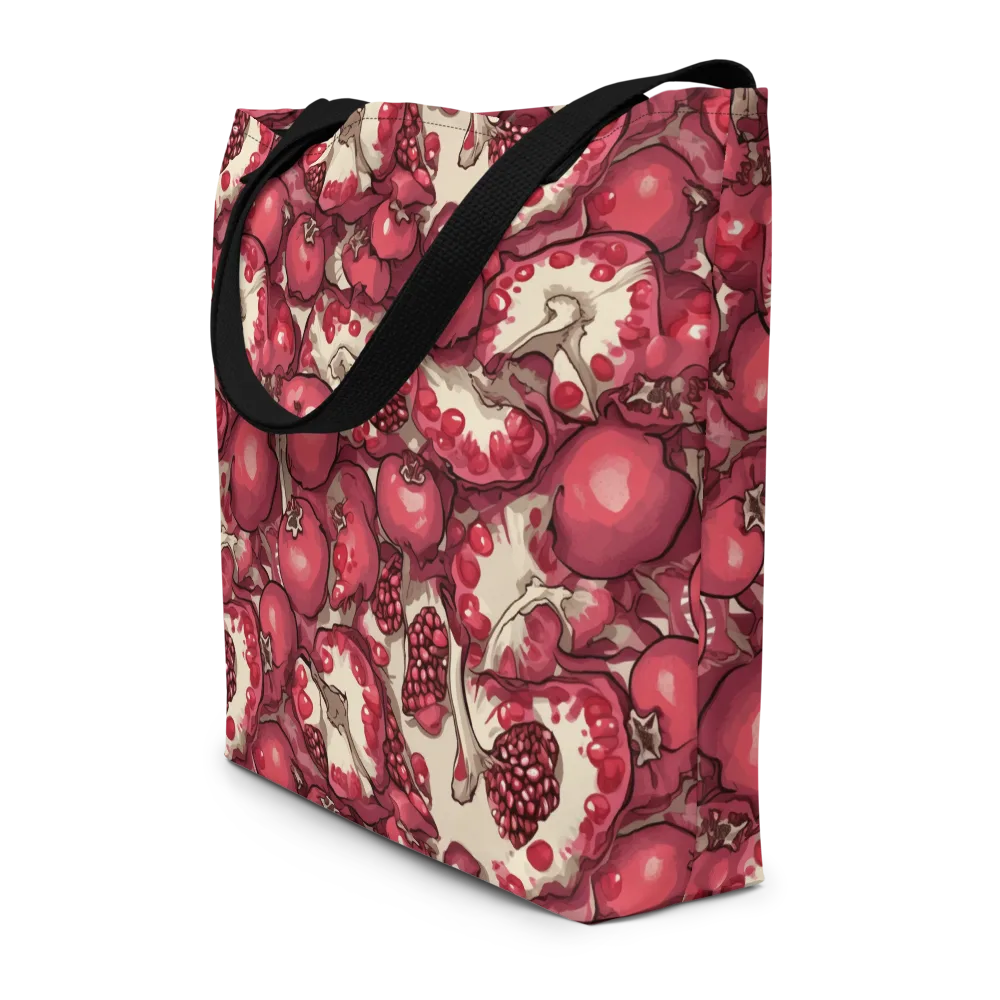 Pomegranate Rhapsody on Large Tote Bag W/ Pocket — Front