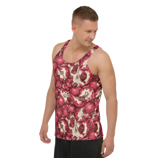 Pomegranate Rhapsody on a Men's Tank Top