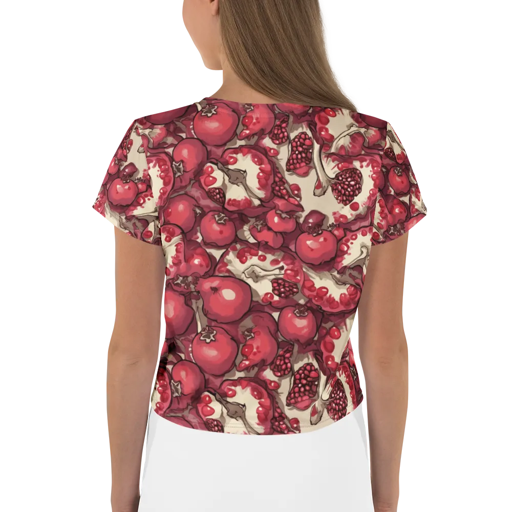 Pomegranate Rhapsody on Crop Tee — Back