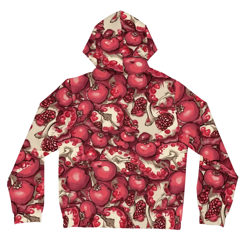 Pomegranate Rhapsody on Women's Full-Zip Hoodie — Back