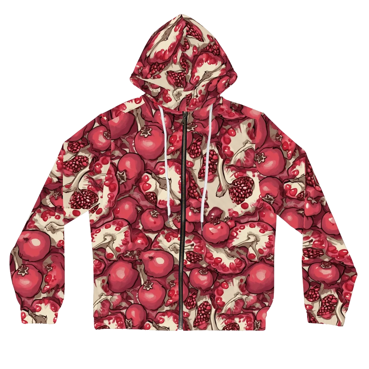 Pomegranate Rhapsody on Women's Full-Zip Hoodie — Front