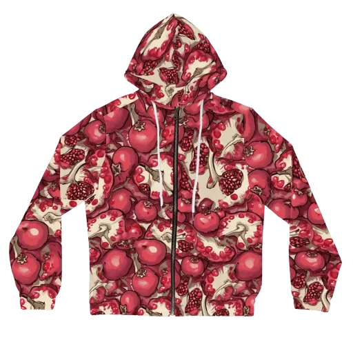 Pomegranate Rhapsody on a Women's Full-Zip Hoodie