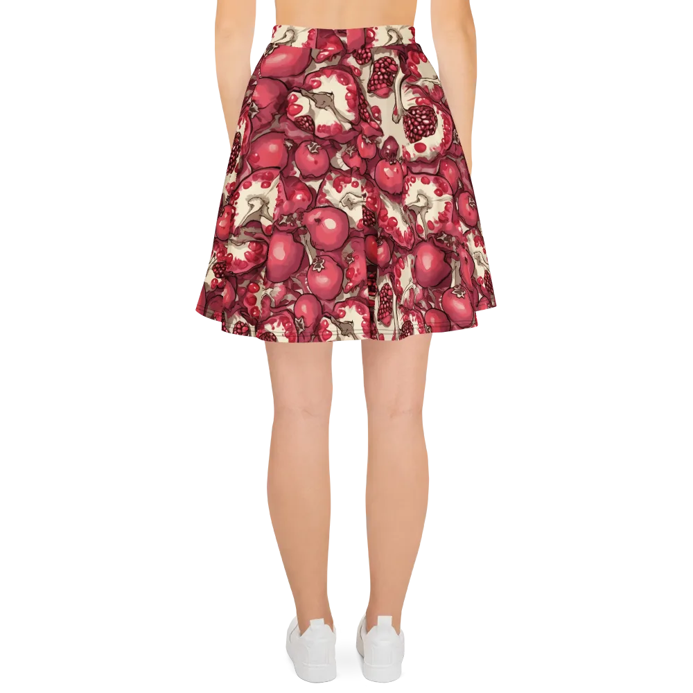 Pomegranate Rhapsody on Skater Skirt — Back