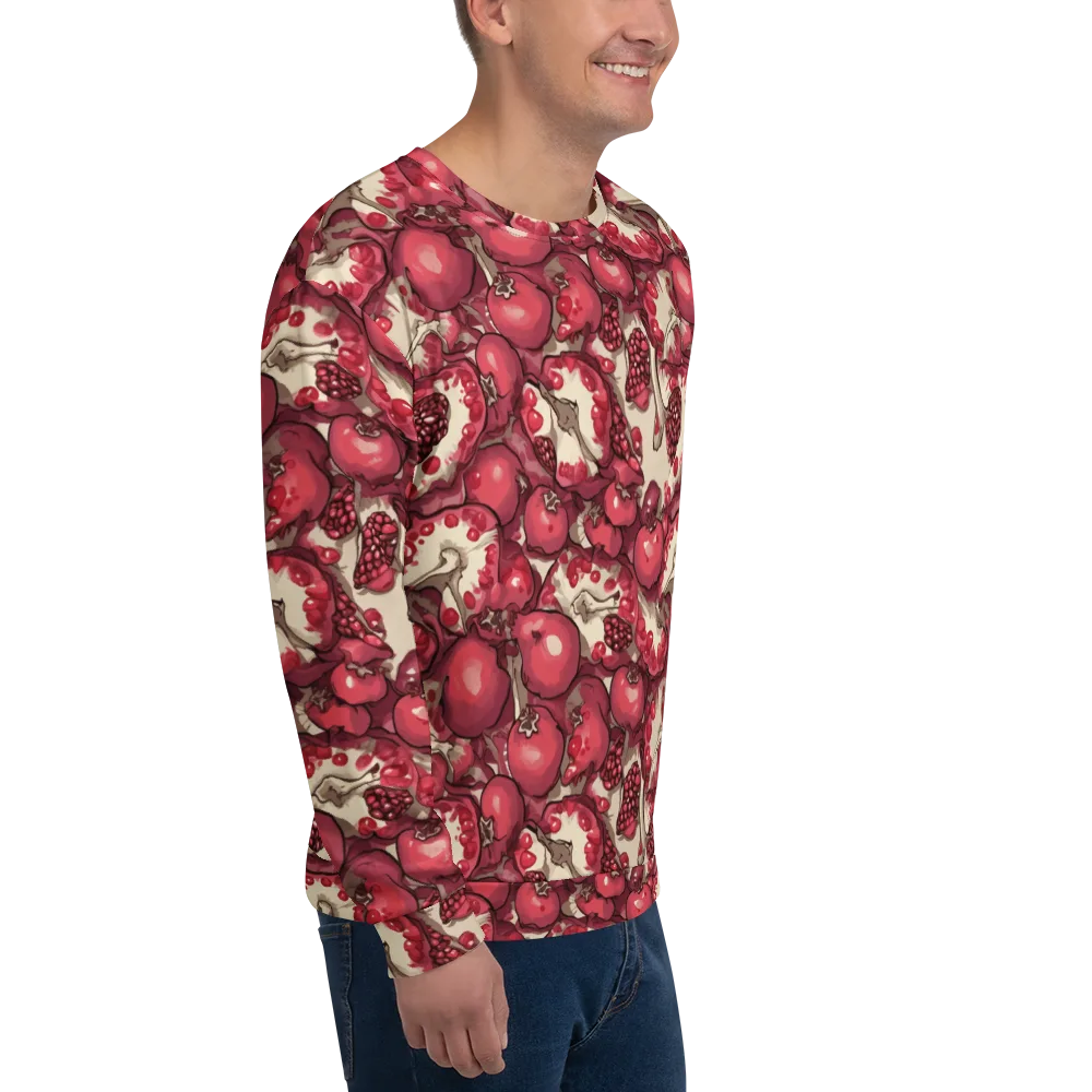 Pomegranate Rhapsody on Sweatshirt — Right Front