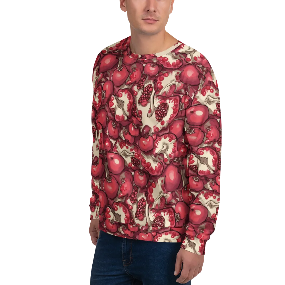 Pomegranate Rhapsody on Sweatshirt — Left Front