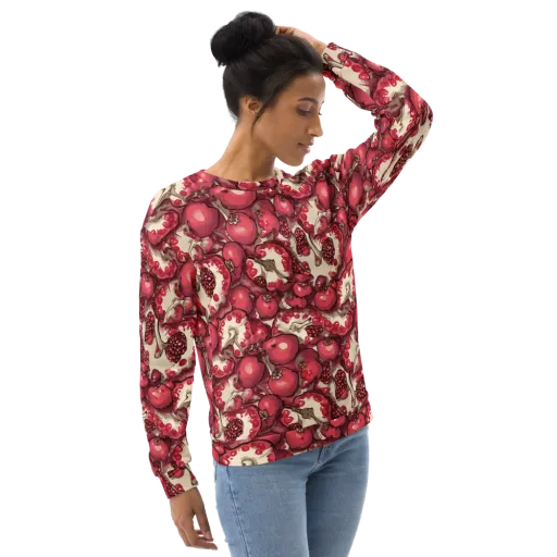 Pomegranate Rhapsody on a Sweatshirt